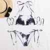 Dames zwemkleding bikini set halter vacatus zwempak vrouwen wolken lage taille strandkleding braziliaanse string sexy 2023 vrouw