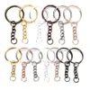 50pcs metal blank keyring keychain split ring keyfob key knader reing