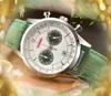 haute qualité deux yeux dail chronomètre montres 42mm japon mouvement à quartz hommes horloge étanche haut de gamme Homme accessoire de mode daydate montre Relojes hombre
