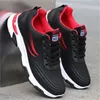 Outdoor mens sports trainers red white black ventilate casual running shoes