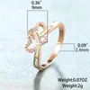 Wedding Rings Luxury Female White Crystal Stone Ring Classic Rose Gold Color For Women Charm Opal Love Heart Engagement RingWedding