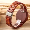 Wristwatches Red Sandalwood LED Light Touch Screen Diamond Dial Wooden Watch Creative Starry Sky Surface Luminous Relogio MasculinoWristwatc