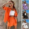 Survêtements pour femmes femmes chemise Shorts costume haut à jambes larges dames Sexy solides costumes 2023 été 2 pièces tenues