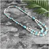 Oorbellen ketting dames dubbele laag sterren kralen tibetaanse sier turquoise set gstqs042 mode cadeau nationale stijl vrouwen diy sieraden dhvsh