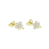 Stud Earrings Colorful Tiny Flower Earring 2023 Spring Summer Cute Lovely For Second Piercing