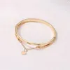 Pour les femmes bijoux célèbres en gros or rose bracelets en acier inoxydable bracelets femme coeur pour toujours amour marque bracelet à breloques L2Gl #