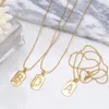 Pendant Necklaces Gold Color Beaded Chain Alphabet Necklace A-Z Letter Initial For Women Copper Zircon Name Jewelry Party Gifts Nkeb123