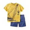 Kledingsets zomer peuter jongens kledingpak groen dino babyjongen outfits katoenen toppant 2 stks set geboren 6 9 12 18 24 maanden