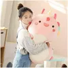 Party Hats Plush Dolls Squish Pillow Toy Animal Kawaii Dinosaur Lion mjuk stor fylld kudde valentiner gåva för barn tjej dropp del dhwiu