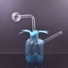 Günstigste Ananas Handraucher Wasserpfeife Bubbler Mini Glas Ölbrenner Bong Recyler Dab Rig Wachsöl Rigash Catcher Shisha mit Downstem Ölbrennerpfeife