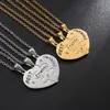 Pendant Necklaces Stainless Steel Puzzle Heart Friendship 3 Pieces Set Necklace 18K Gold Plated Friend Jewelry For Women