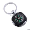 Keychains Lanyards Personalisierte Kompass Herren Metallschlüsselketten Anhänger Outdoor -Werkzeuge Schlüsselrolle Schlüsselkette Drop -Lieferung Mode Accessori DH36Z