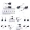 Dangle Lustre Femmes Boucles D'oreilles Naturel Noir Agates Gem Pierre Larme Perle Reiki Guérison Bohème Bijoux R3172 Drop Delivery Dhsmu