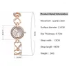 Avanadores de pulso Moda Moda Love Heart Shapetes Luxury 2023 Dial Leather Ladies Bracelet Set Wrist Montre Luxe Femme
