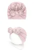 Accessoires pour cheveux 14 pièces/lot bébé tout-petits noeud noeud Turban chapeau haut coton tête enveloppement cadeau de douche
