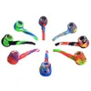 Tubos de silicone coloridos frios Herb Tobacco Tigela porosa Tigela porosa Caixa de armazenamento portátil Nails Tip Bubbler colher palha Pipes de mão fumando tubo de cigarro tubo