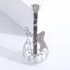 Brooches Rhinestone Guitar For Women Men Music Instrument Party Office Brooch Pins Gifts