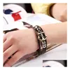 Bracelets porte-bonheur Punk Nouveau Bracelet en cuir Hommes Alliage Ancre de bateau Gsfb346 Mix Order 20 Pieces A Lot Drop Delivery Jewelry Dhhfw