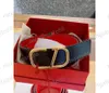 Oversized 7 cm designer riem vrouwen designer V riem mannen metaal grote gesp onderscheidende ceinture met glad leer duurzame luxe riemen omkeerbaar bruin rood GA08 b23