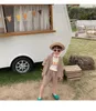 Clothing Sets Humor Bear Japanese Korean Style Boys Cotton Linen Kids All Match Single Breasted Shirt Shorts 2Pcs Suits 230524