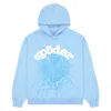 Felpe con cappuccio da uomo Felpe New Sky Blue Sp5der Felpe con cappuccio Uomo Donna Hip Hop Young Thug Spider Felpa con cappuccio World Wide Felpe Stampa Pullover Felpa con cappuccio Azzurro 7581