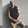 MENS TANK TOPS Märke Gym KLÄDER BODYBUILDING HOODED TOPA BOMULLE STEVELÄS VÄST Sweatshirt Fitness Workout Sportswear Male 230524