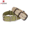 Bekijkbanden Zulu Canvas Nylon Watchband 18mm 20 mm 22 mm 24 mm 26 mm ring gesp goten Men Sport Zweepvrije vervangingsarmband Watch Band Strap 230523