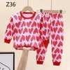 Children's pajamas boys and girls underwear set pure cotton baby clothes autumn pants home clothing
