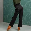 Abbigliamento da palcoscenico Pantaloni da ballo neri da sala da ballo Donna Tap Salsa Costume da ballo Costume da pratica latina Abiti firmati DL7593