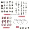 Örhängen halsband set 1set rosa hjärtarmband smycken tillverkning kit diy charm hänge pärla mode kvinnor leveranser för flickor dhgarden dhplh