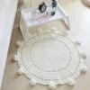 Mattor Pink Grey Blue White Solid Sticked Fake Cashmere Round For Home Living Room Children's Rugs Balls Tapis Chamb SP4332