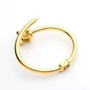 Bangle VAROLE Trendy Nail Knot Stainless Steel Cuffs Bracelets Noeud Gold Color Bangle Bracelet For Women Manchette Bangles Pulseiras