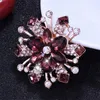 Broches de diamantes de imitación de flores brillantes para mujer, accesorios de vestir de diario para fiesta y oficina