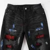 ires Wash amari Denim ies amirl Make Clothing amirlies Jeans am Pants Fog amis High Street imiri Water Black amiiri Old Designer Splashink Inlaid Red Diond Slim F LODH