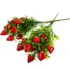Dekorative Blumen, 2 Stück, Requisiten, Partydekorationen, Kunststoff, künstliche Erdbeeren, künstliche Erdbeeren