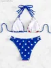 Maillots de bain pour femmes 2022 Hot List US Flag Imprimer Double Bandoulière Cou Bikini Maillots De Bain T230524