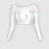 Kvinnors T-skjortor Summer Glossy Women's Satins korta T-shirts Badkläder långärmad blank tank plus storlek yoga ogenomskinliga täta toppar
