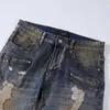 Designer Kleding Amires Jeans Denim Broek Amies High Street Modemerk Broken Hole Motorcycle Spliced Jeans Mens Slim Fit Small177