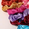 60 color Vintage Hair Scrunchies Stretchy Satin Scrunchie Pack Women Elastic Hair Bands Girls Headwear Plain Rubber Hair Ties M69