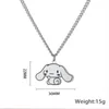 Chains Stainless Steel Cartoon Animal Necklaces Women Jewelry Big-eared Dog Necklace Heart Beat Print Collier Femme Wholesale
