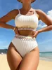 Swimswear pour femmes Riseado High Waist Bikini Swimsuit 2023 Texture de maillots de bain Femmes de bain Contrassement Contrassement Backwear Summer Swim Suite Y23