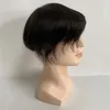 ブラジルの処女人間の髪の交換＃1bブラックシルキーストレート8x10スキンノットフルプーツーペー
