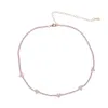 Halsketten Schicke Herz-Halskette mit Charme, Kristall-CZ-Zirkonia-Tenniskette, Schmuck, süße Herz-Chocker-Halskette für Frauen, Valentinstagsgeschenk