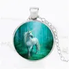 Colares pendentes Brand Brand Hot White Horse Unicorn Time Colar Gem com Chain Mix Order 20 peças muito entrega de joalheria de joalheria DHFB6