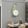 Horloges murales Nordic 3d Clock 2023 Decor Fresh Leaf Design Modern Home Decoration Silent