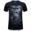 القمصان thirts Summer 3D قميص ثلاثي الأبعاد الأكمام القصيرة tshirt earphone-orangutan طباعة o-neck قميص اللياقة البدنية بالإضافة إلى الحجم m-6xl