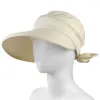 Chapéus largos da borda Senhoras Viseira dobrável Capdote ao ar livre Anti-UV Summer Sun Hat Hat Women Classic Women