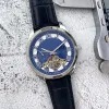187 Business Luxury Mens Watches Top Brand Designer Mechanical Automatic Movement Watch Moon Fase svänghjul läderband armbandsur för mäns fars dag gåva