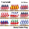 Banner Flags YAZANIE 14*21cm 4PCS American Spain United Kingdom Canada France Country Desk Flag Russian Mexico Israel National Table Flag G230524