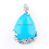 Anhänger Halsketten Natürliche Edelstein Stein Teardrop Blau Türkis Liebe Perlen Reiki Chakra Heilung Halskette Kette Schmuck N3465 Drop Delive Dhkn9